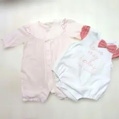 50-70cm pomponette赤ちゃんの城 ベビー服ロンパース　2着セットのサムネイル