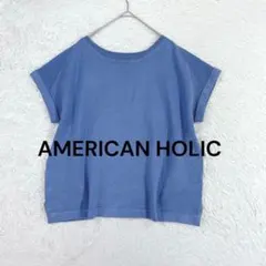 アメリカンホリック◆フレンチスリーブニットトップス ボートネック キレイめ 落ち