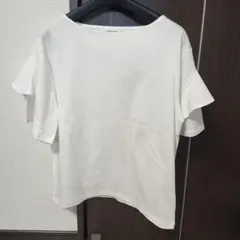 ✨️新品✨️OPAQUE.CLIPフリルスリーブ ボートネック綿カットソー白のサムネイル