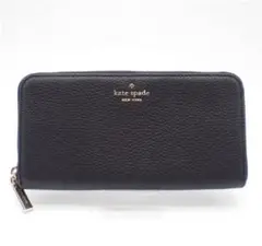 kate spade 長財布 ラウンドファスナー レザー ブラック