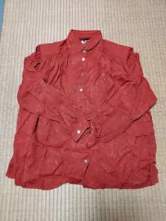 昭和60年頃のレンガ色の長袖シャツとスカートセット