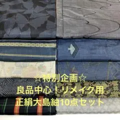 彦兵衛mini】☆特別企画☆お買得！良品中心正絹大島10点セット 0722-9