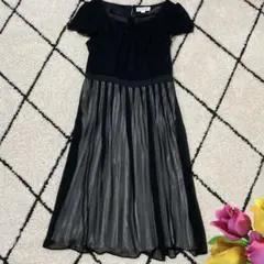 東京ソワール　coccolussiチュールシフォンワンピース　9号　ブラック