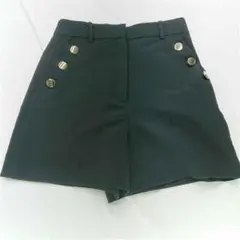 ★ ZARA STE377 サイドボタンショートパンツ ブラック系