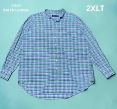大きめ　POLO RALPH LAUREN シャツ ホースカラー刺繍ロゴ　2XL