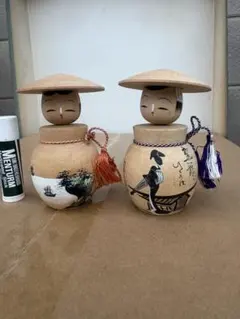 木製こけし人形セット 手描きデザイン