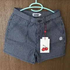 キルシー　デニム　ショートパンツ　ヒッコリー　ネイビー　ストライプ　チェリー