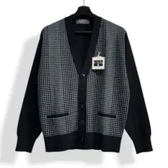 미사용 80s~90s VINTAGE グリッドチェック ニットカーディガン