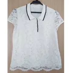 willselection 花柄 レースポロシャツ ブラウス