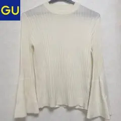 GU リブニットセーター フレアスリーブ