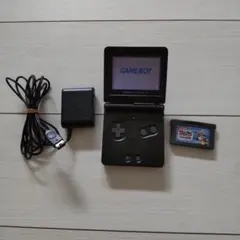 良品★ゲームボーイアドバンスsp 黒★充電器、ゲーム付き★通電、充電、動作確認済
