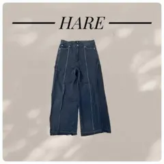 【人気】HARE ハレ カットオフデザインデニムパンツ ブラック Mサイズのサムネイル