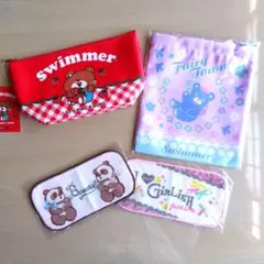 Swimmer　スイマー　ポーチ、きんちゃく、ハーフハンカチ4点セット