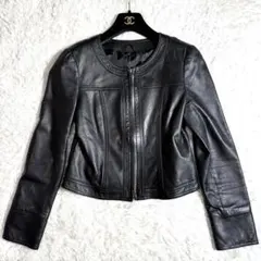 ANAYI 21AW ラムレザー ノーカラージャケット 黒 36 定価7.5万 - メルカリ