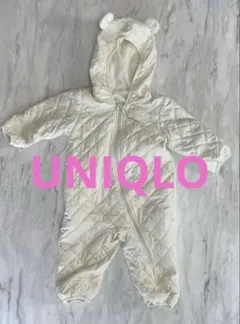 UNIQLOユニクロロンパースベビーアウターつなぎ　白　サイズ70