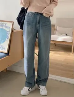 ヴィンテージ ストレート ワイド デニムパンツ