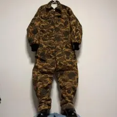 70s 80s ハンティングカモ 中綿 ツナギ オールインワン Walls系