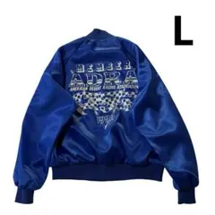 90s USA製 ADRA ナイロン レーシングジャケット L 青 フルスナップ