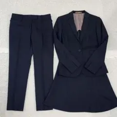 オリヒカ ライム パンツ スーツ ネイビー 洗える 3点セット セットアップ S