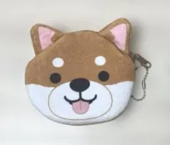 柴犬 フェイスポーチ ボールチェーン付き
