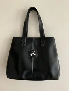 Kロゴ付き紺トートバッグ