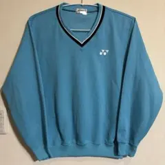 YONEX Vネック長袖トレーナー テニス バトミントン ウォームアップM 水色