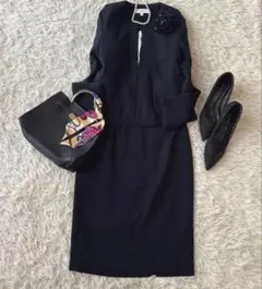 低身長ママ♡美品♡ビューティ＆ユース ノーカラーツイードジャケット S 卒業式