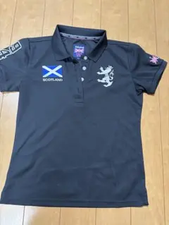 Admiral ゴルフ ポロシャツ M 黒 スコットランド刺繍
