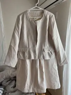 入園卒園入学卒業に！3Lオフホワイト系ワンピースジャケット