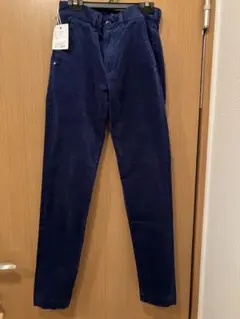 値下げ【新品タグ付】D.M.G.コーデュロイ スリムトラウザーSSネイビー日本製