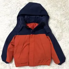 UNIQLO ウォームパデットパーカ オレンジ ネイビー110cm