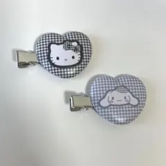 ハローキティ シナモロール ヘアクリップセット　前髪ピン