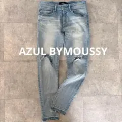 アズールバイマウジー メンズ スキニー デニムパンツ ダメージ ストレッチ M