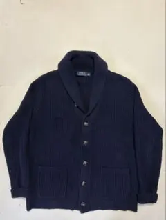 POLO RALPH LAUREN ショールカラー ニットカーディガン ネイビー