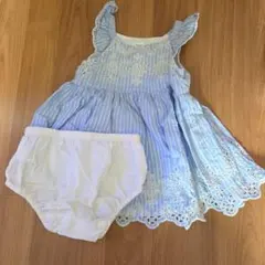 GAP ストライプアイレットワンピース 6-12m 70cm