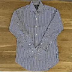 【美品】ポロ ラルフローレン ストライプ長袖シャツ ブルー S