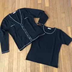 ニットアンサンブル カーディガン 半袖シャツ(^^)