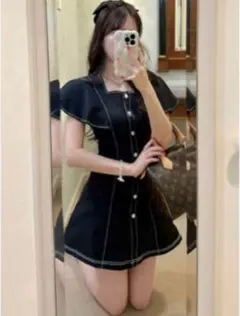 GRL ステッチツイルミニワンピース Sサイズ