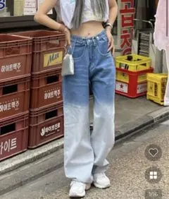 ウォッシュデニムパンツ