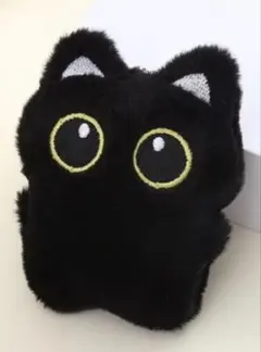 【可愛い大きな目の黒猫】 飾り物 バックチャーム ペットのおもちゃ 訳あり