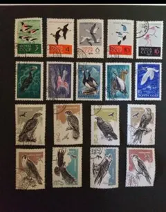 a*i様 使用済み外国切手 鳥類 動物 50枚