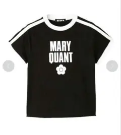 マリークワント　ラグランロゴデイジーTシャツ　ブラック