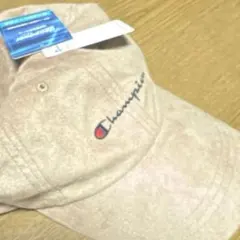 Champion ベージュ スエード調キャップ