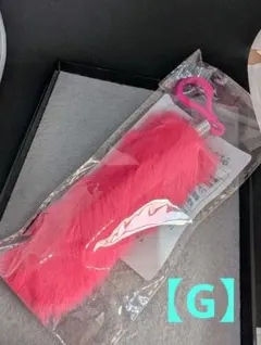 ふわもこしっぽファーキーホルダー ピンク 1点