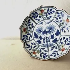 【ビンテージ・希少・古伊万里】江戸中期から明治初期の色絵輪花小皿 12cm 2客 希少・古伊万里】明治初期の色絵輪花 小皿12cm 1枚（2〜5枚も販売