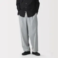 MUJI 無印良品 紳士 乾きやすい ワンタック ワイドパンツ メンズM グレーのサムネイル