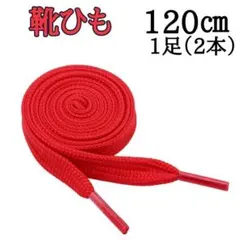 赤色 120cm 靴紐 シューレース 平紐 靴ひも スニーカー 無地 ｄ