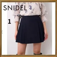 SNIDELスナイデル プリーツミニスカショーパン　ネイビー　プリーツスカート