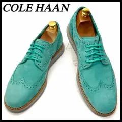 COLE HAAN スニーカー エメラルドブルー ウィングチップ 希少カラー 革のサムネイル