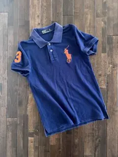 ポロラルフローレン/ビッグポニー ポロシャツ 刺繍 ナンバー 3 ネイビー M